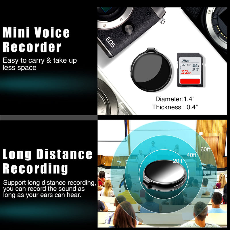  [AUSTRALIA] - Mini Voice Recorder Slim Voice Activated Recorder Small Listening Recording Device Audio Recorder Digital Voice Recorder 192 Hours Recording Capacity (16GB) 16GB