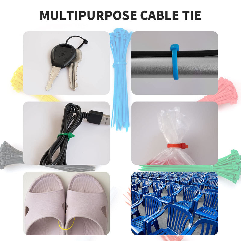  [AUSTRALIA] - 100 PCS Cable Zip Ties Blue 8 Inch x 0.1 Inch Width Self Locking Nylon Tie Wraps