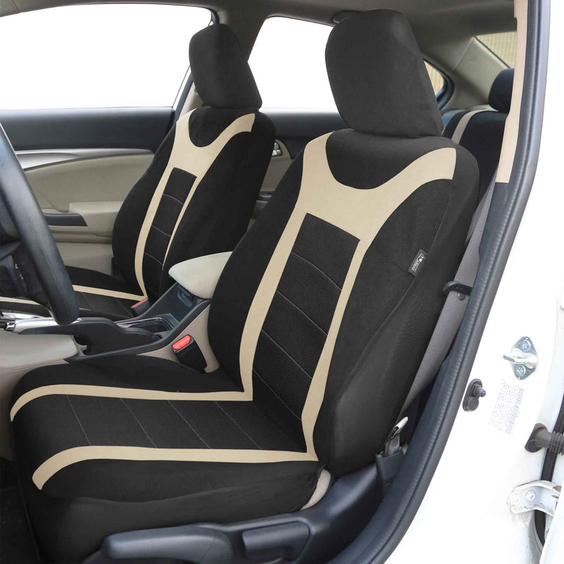  [AUSTRALIA] - FH Group FB070BEIGE102 Beige Front Airbag Ready Sport Bucket Seat Cover, Set of 2