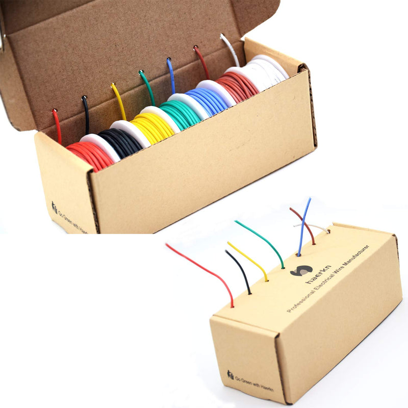  [AUSTRALIA] - 20awg Silicone Electrical Wire Cable 7 Colors (23ft Each) 20 Gauge Hookup Wires kit Stranded Tinned Copper Wire Flexible and Soft for DIY 20awg-Stranded