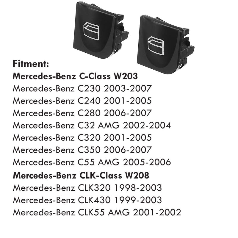 Moonlinks Window Switch Button Covers for Mercedes Benz C CLK Class, Front Left and Right Window Switch Repair Button Caps（2 Pieces,Fits Mercedes Benz W203 C230 C240 C280 C320 C350 C32 C55,W208） - LeoForward Australia