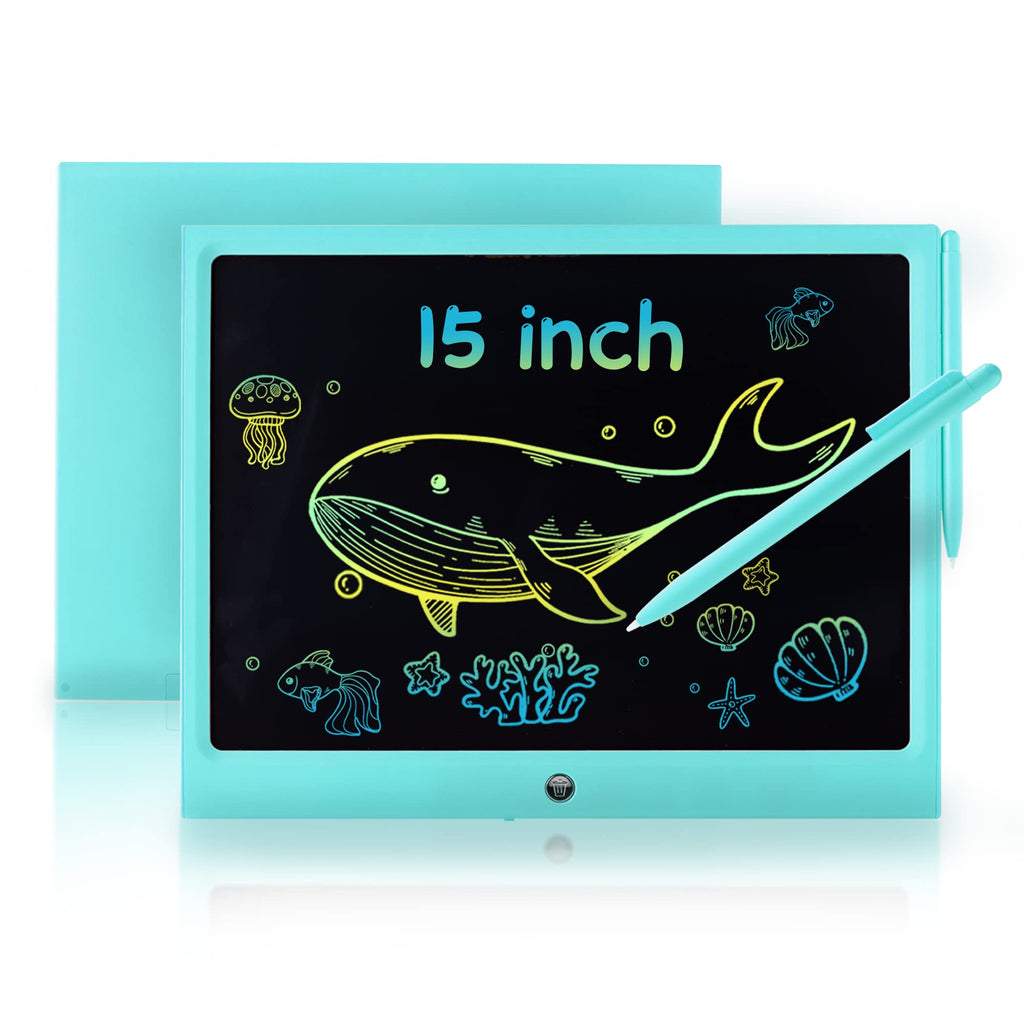  [AUSTRALIA] - LCD Writing Tablet 15 Inch Electronic Graphics Drawing Pads, Drawing Board Writing, Digital Handwriting Doodle Board for Kids Home School Office Girl Boy Toys Christmas Birthday Gift Age 3+ blue