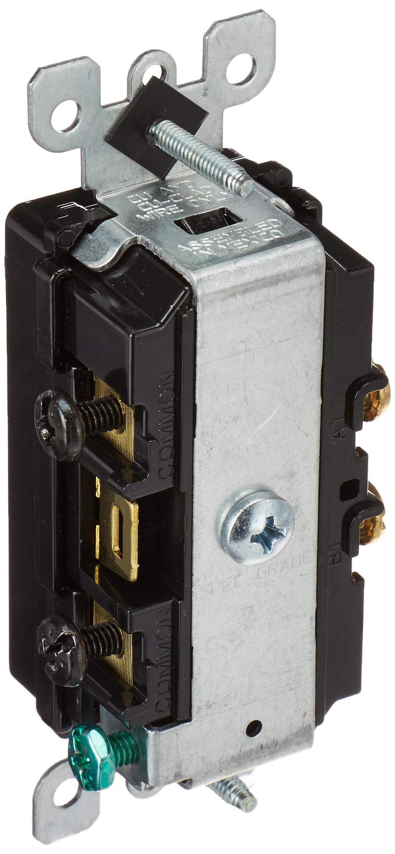  [AUSTRALIA] - Leviton 5634-E 15 Amp, 120/277 Volt, Decora Single-Pole, AC Combination Switch, Commercial Grade, Grounding, Black