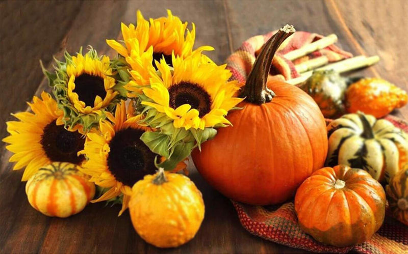  [AUSTRALIA] - 96Pcs Halloween Artificial Pumpkin and Gourd Maple Leaf Sunflower Red Fruit Pine Cone Acorn Harvest Mixed Small Fake Pumpkin Thanksgiving Halloween Party Decoration