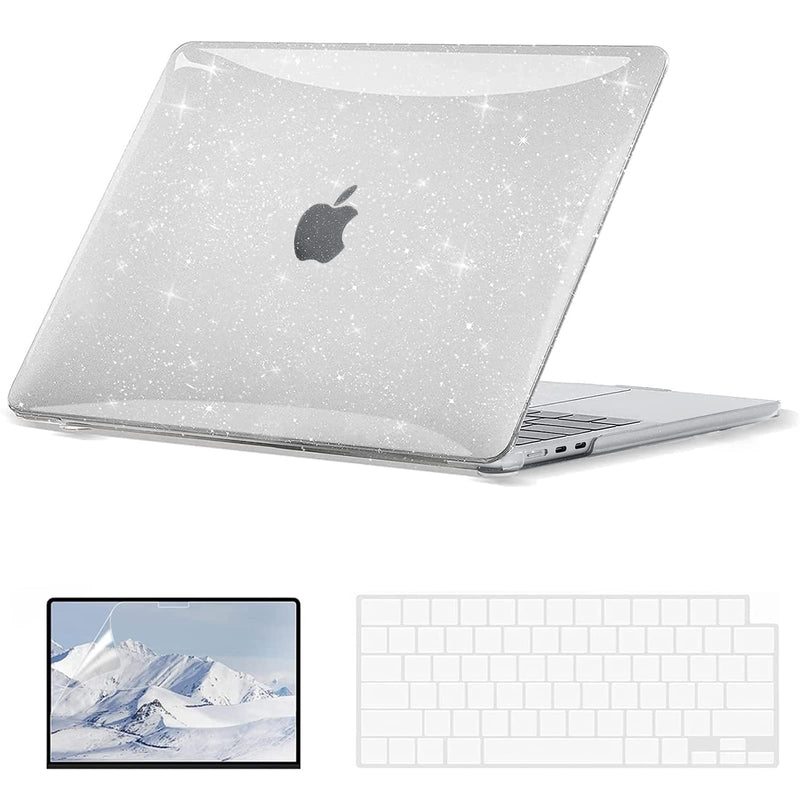  [AUSTRALIA] - EooCoo Compatible with New MacBook Air 13.6 inch Case 2022 A2681 M2 Chip with Retina Display, Glitter Hard Shell Case + TPU Keyboard Skin Cover + Screen Protector - Sparkly Clear
