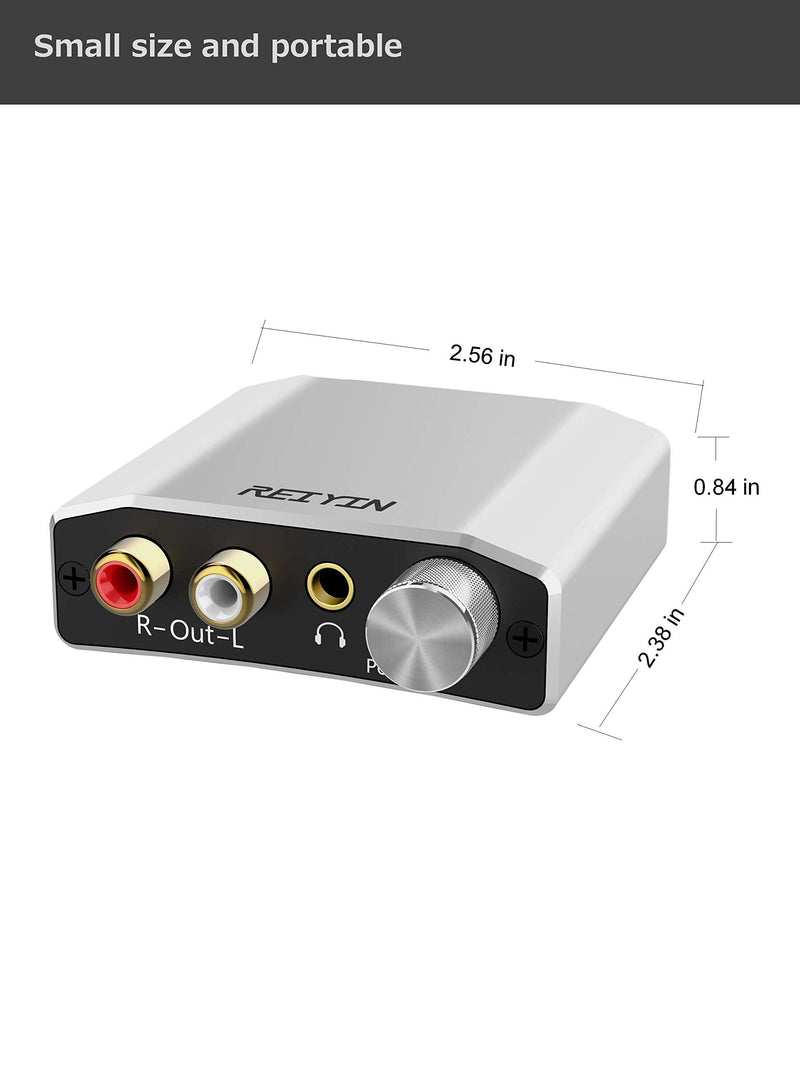  [AUSTRALIA] - Reiyin DA-01 Digital to Analog Converter DAC Digital Optical Coaxial Toslink to Analog Stereo L/R RCA 3.5mm Audio Adapter with Volume Control for PS3 PS4 Xbox DVD AV Amps Cinema Systems Apple TV