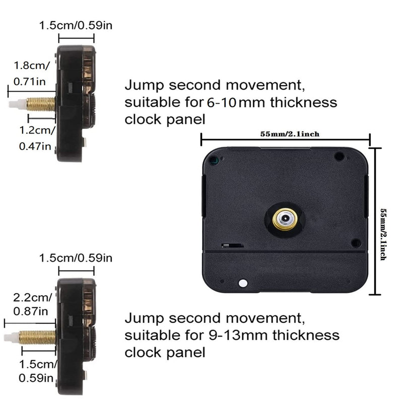  [AUSTRALIA] - 4 Pieces Silent Clock Movement Mechanism, Long and Short Shaft Clock Movement Replacement, 6 Different Pairs of Hands Clock Accessories for DIY Handicrafts Repair Clock Parts 4 Clock Movement Mechanism