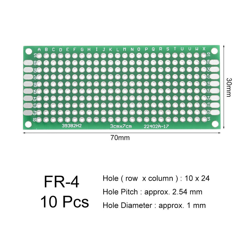  [AUSTRALIA] - uxcell 3x7cm Double Sided Universal Printed Circuit Board for DIY Soldering 10pcs