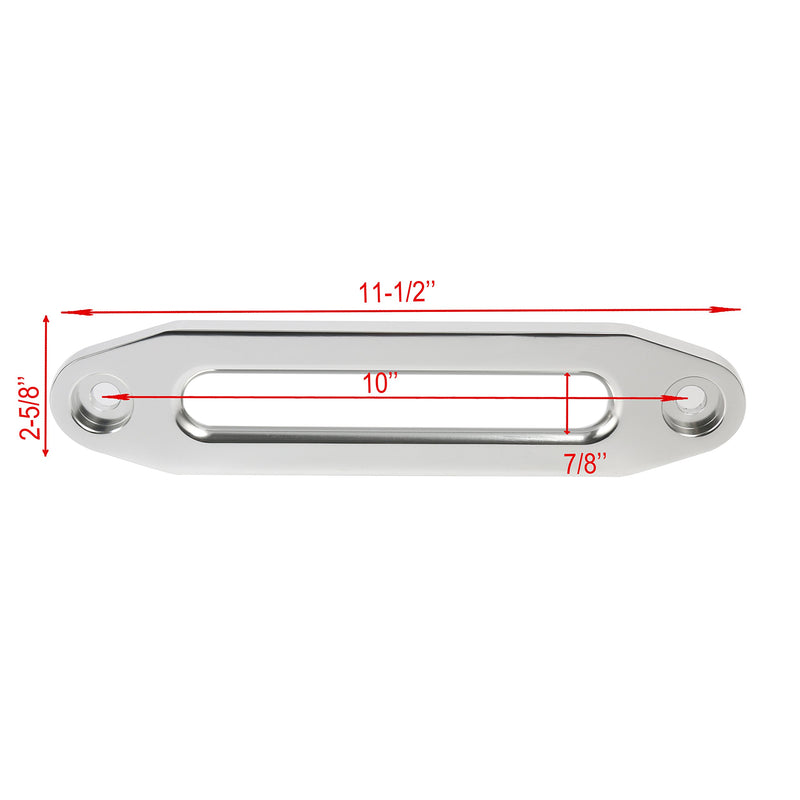  [AUSTRALIA] - YaeKoo 10" Billet Aluminum Hawse Fairlead for Synthetic Winch 8000-15000 LBs Rope Cable Lead Guide Silver