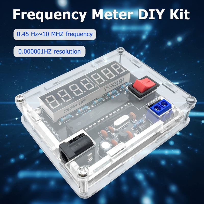  [AUSTRALIA] - Frequency Meter Test Tool 0.45Hz-10MHz Digital Frequency Meter, Automatic Range Conversion Frequency Counter VR Frequency with Shell Cymometer DIY Kit