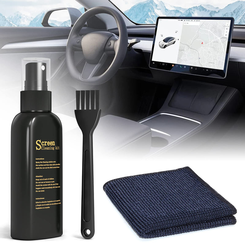  [AUSTRALIA] - Car Screen Cleaner, Car Touch Screen Cleaner, Car Screen Cleaner Tool - Screen Cleaner, Large Cleaning Cloth, Cleaning Brush, Car Screen Cleaning Kit Intended for Car Dashboard Car Display