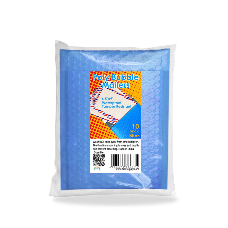  [AUSTRALIA] - ABC Pack of 10 Blue Bubble Mailers 6.5 x 9 Blue Poly Mailers 6 1/2 x 9 Peel and Seal Padded Mailing Envelopes Shipping Bags for Mailing Packing Packaging Wholesale Price 6.5" x 9" / 10 Pack