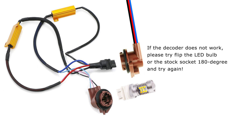  [AUSTRALIA] - iJDMTOY (2) Hyper Flash/Bulb Out Error Fix Wiring Adapters Compatible With 3157 3057 3155 3357 3457 4157 LED Bulbs Turn Signal or Tail Brake Lights