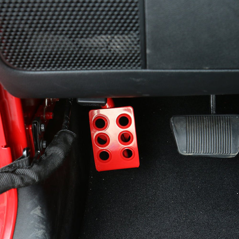  [AUSTRALIA] - JeCar Steel Dead Pedal Left Side Foot Rest Kick Panel for 2007-2018 Jeep Wrangler JK & Unlimited Rubicon Sahara X Off Road Sport (Red) Red