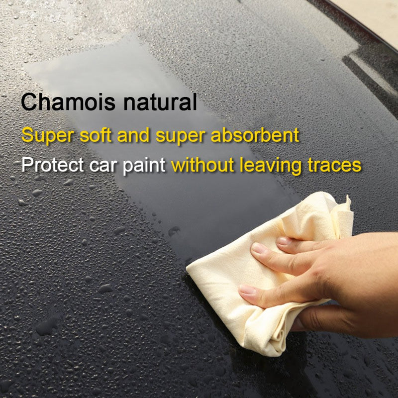  [AUSTRALIA] - River Lake Car Drying Towel Natural Chamois Cleaning Cloth, Super Absorbent, for Auto Car Washing and for Precision Instrument (15.7in x19.5in 2-Pack) S:15.7"x19.5'' 2-Pack