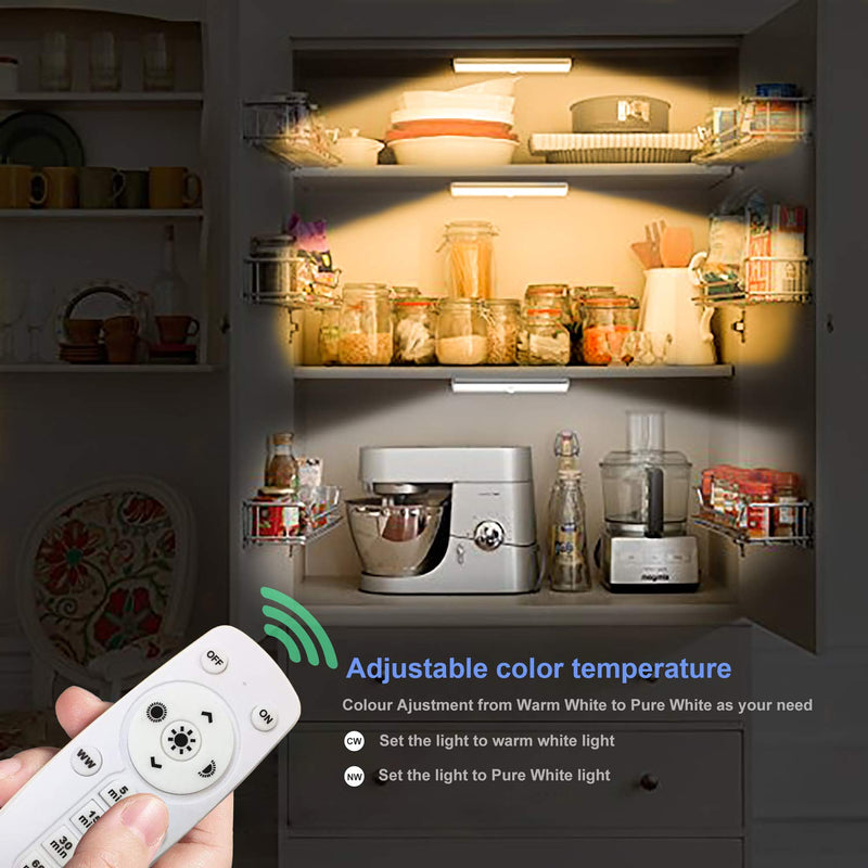  [AUSTRALIA] - Battery Operated Lights Wireless Under Cabinet Lights with Remote Control LDOPTO Dimmable 10-LED Closet Light Battery Powered Stick On Lights with Timing and Touch Switch for Kitchen Stairs 1 Pack 1-Pack