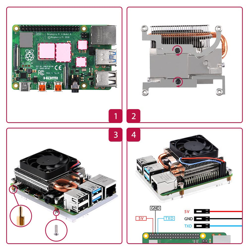  [AUSTRALIA] - GeeekPi Raspberry Pi Cooling Fan, Ultra Thin ICE Tower Cooler, PWM Cooler with Heatsink for Raspberry Pi 4 Model B 8GB/4GB/2GB