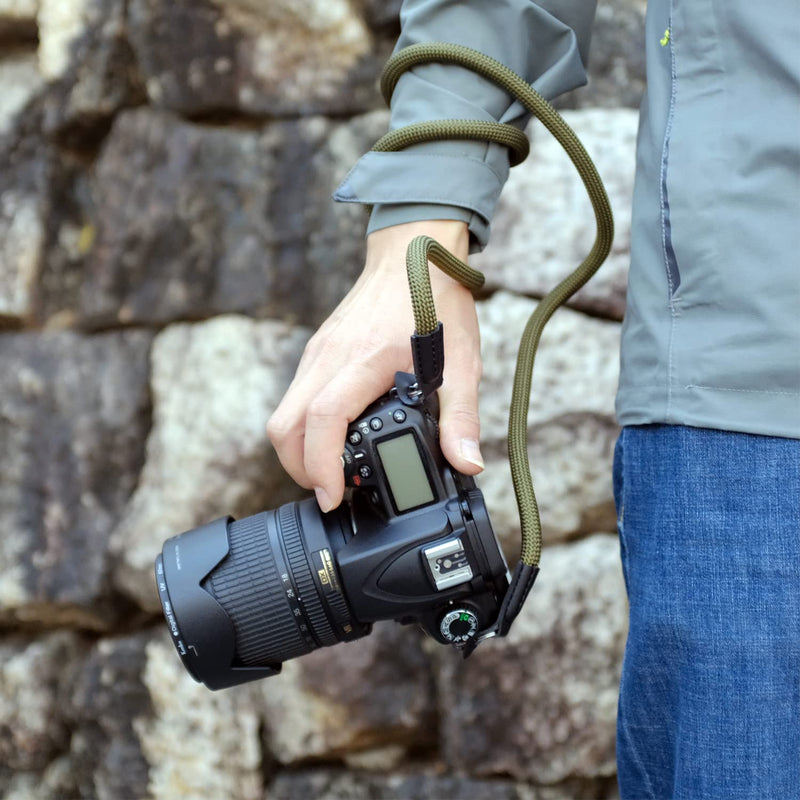  [AUSTRALIA] - Camera Strap Rope,Camera Strap Compatible with Leica Sony Canon Fuji Nylon Rope Camera Strap SLR DSLR Mirrorless Cameras 100cm Green