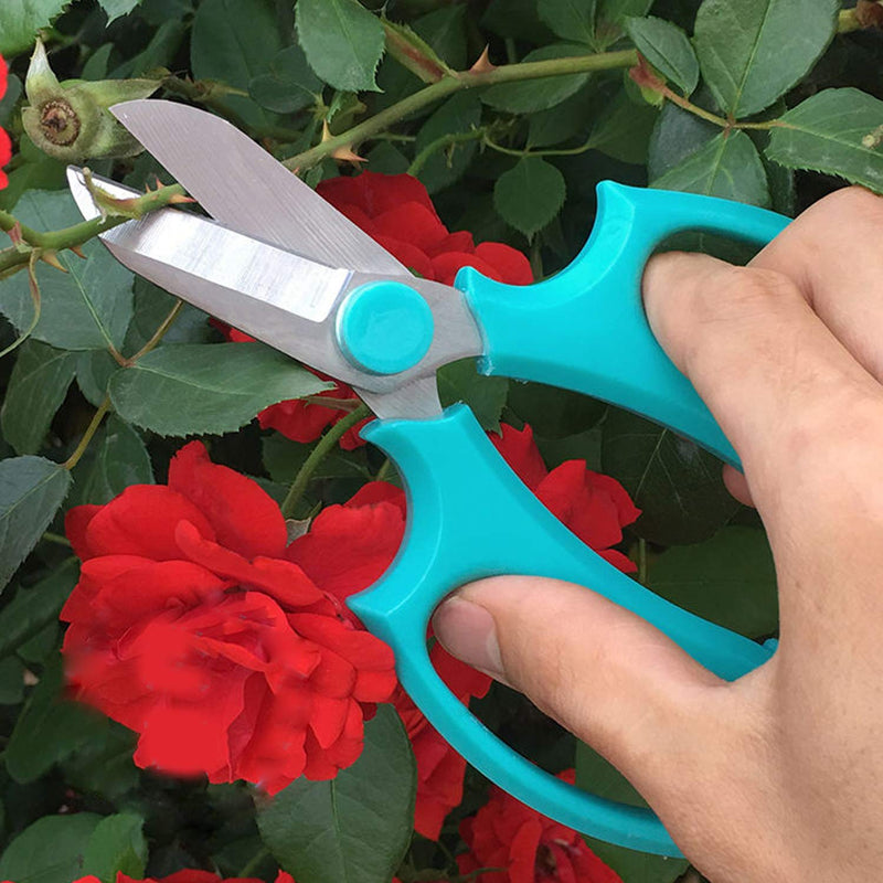  [AUSTRALIA] - Garden Pruning Shears Scissors with Comfort Grip Handle, Premium Steel Professional Floral Scissors, Perfect for Arranging Flowers, Pruning, Trimming Plants, Gardening Tool Blue