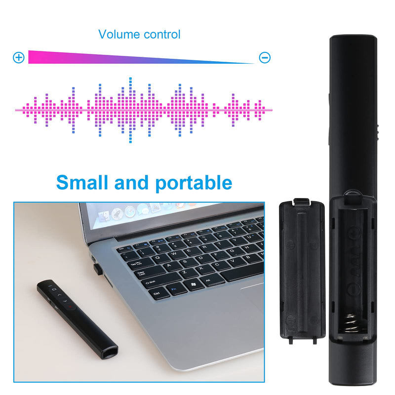  [AUSTRALIA] - Wireless Presenter Remote,Presentation Clicker with Hyperlink &Volume Remote Control PowerPoint Ofifice Presentation Clicker for Keynote/PPT/Mac/PC(Battery Included) USB-Black