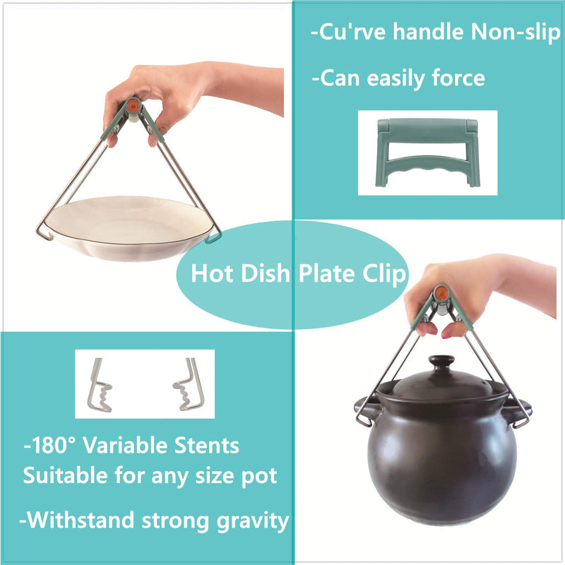  [AUSTRALIA] - Hot Plate Gripper Set, Hot Dish Bowl Plate Holder Clip Gripper Clamp, Heat Resistant Silicone Cooking Pinch Mitts, Kitchen Tools for Moving Hot Plate or Bowls(4pack)