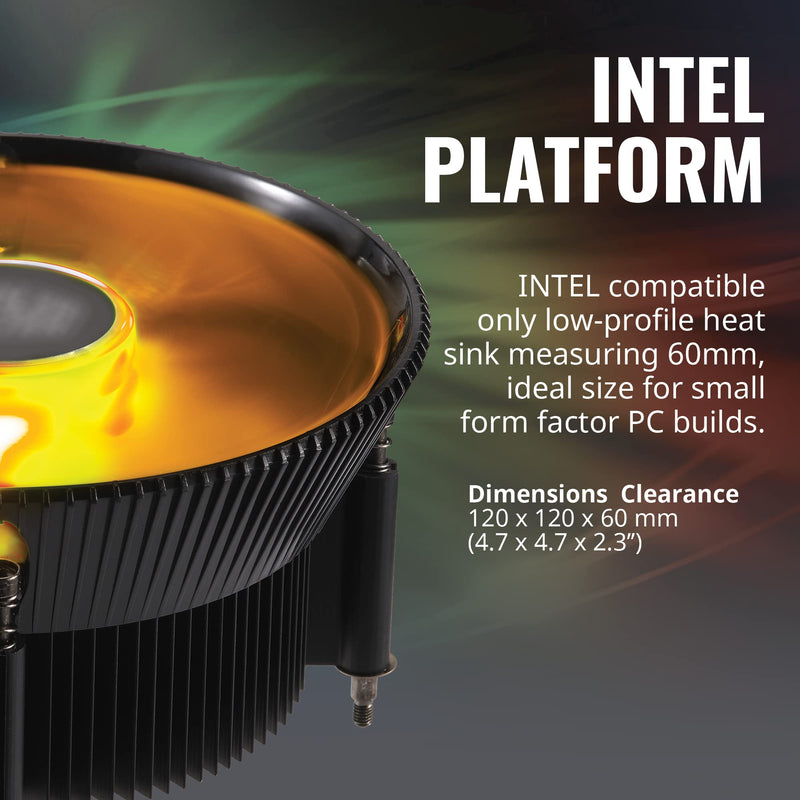  [AUSTRALIA] - Cooler Master i71C RGB Intel Low-Profile CPU Air Cooler, Anodized Black Aluminum Fins, Copper Insert Base, MF120 RGB 4-Pin Lighting Fan for Intel LGA1151