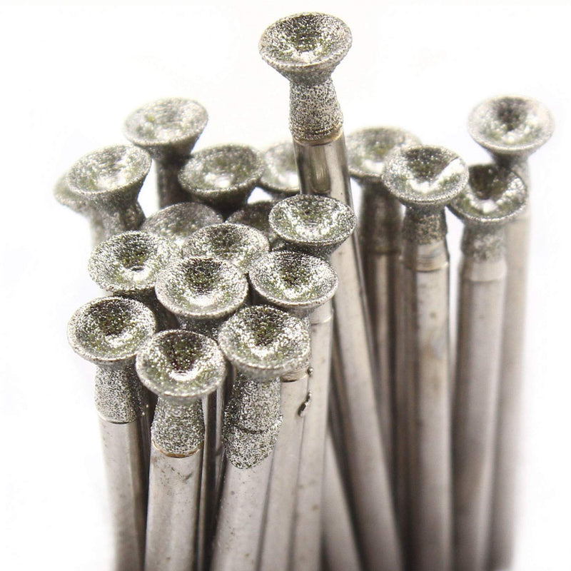 JINGLING Diamond Grinding Head 4mm Spherical CONCAVE Stone Carving Burrs 30Pcs Head Diameter: 4mm (5/32") - LeoForward Australia