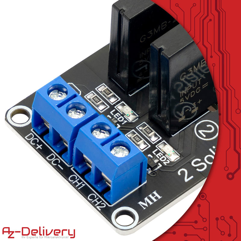  [AUSTRALIA] - AZDelivery 5 x 2 Channel Relay Module 5V DC Solid State Relay Low Level Trigger Power Switch Relay Board Compatible with Arduino and Raspberry Pi