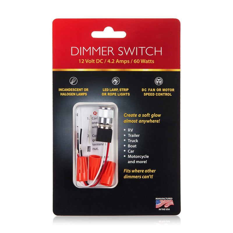  [AUSTRALIA] - 12 Volt DC Dimmer for LED, Halogen, Incandescent - RV, Auto, Truck, Marine, and Strip Lighting - Long Shaft - Gold