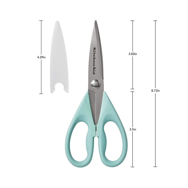 KitchenAid All Purpose Shears with Protective Sheath, 8.72-Inch, Aqua Sky - LeoForward Australia