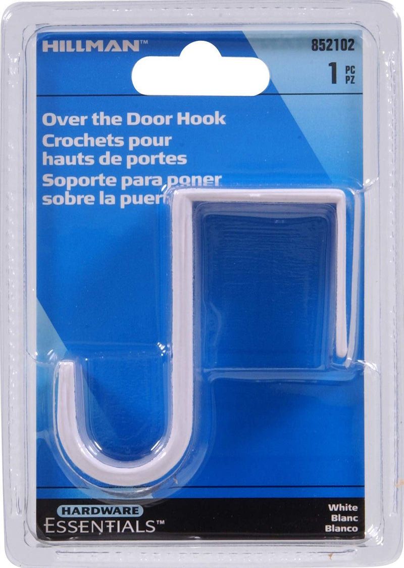 Hillman Hardware Essentials 852102 Over The Door Hook Small Plastic White - LeoForward Australia