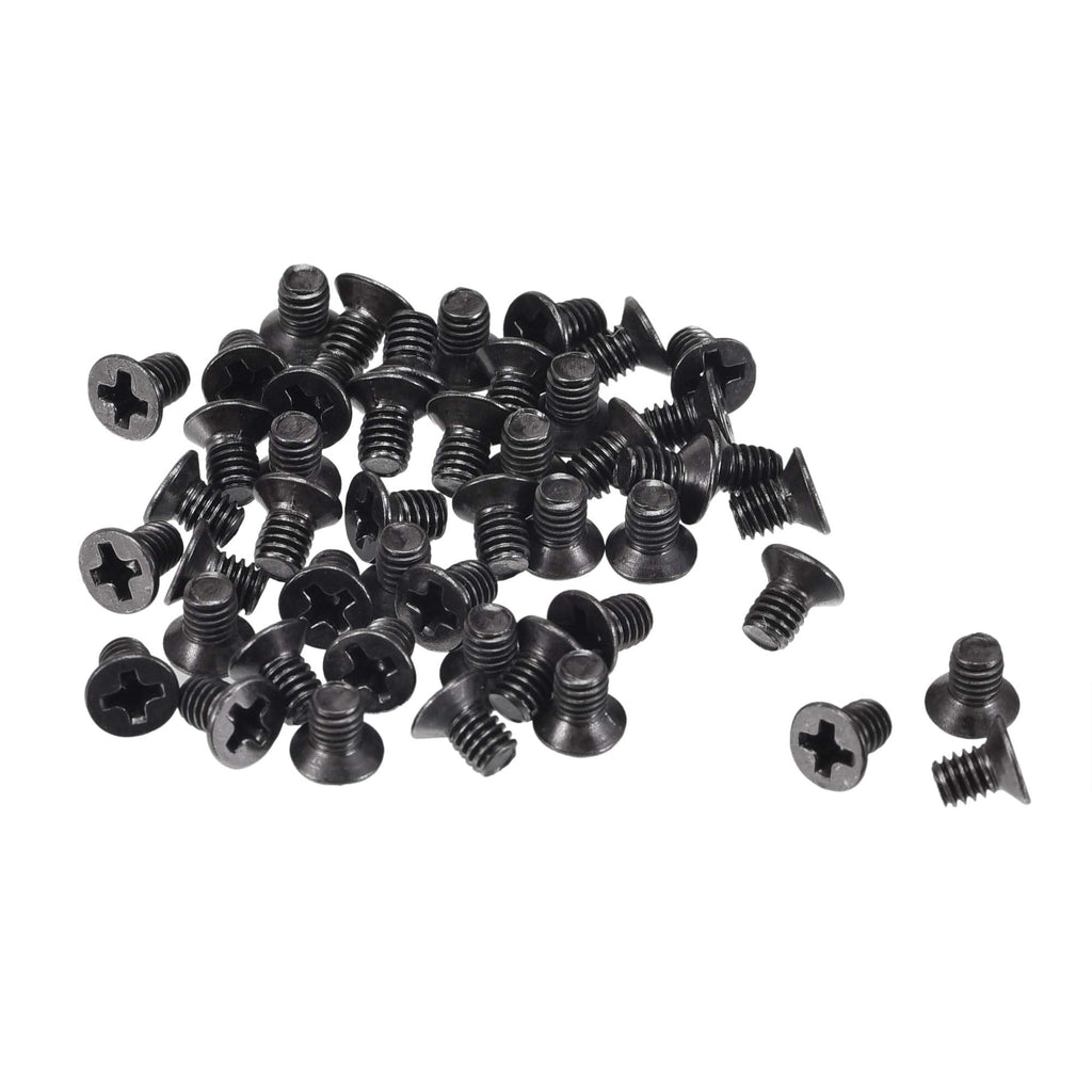  [AUSTRALIA] - uxcell M2.5 x 4mm Phillips Screw Fastener Black for Laptop PC TV Fan Switch 150pcs M2.5x4mm