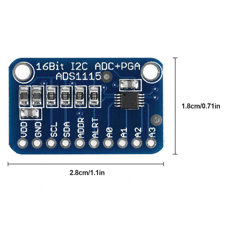  [AUSTRALIA] - ADC Module, 1pcs ADS1115 16-bit I2C ADC Development Board Analog to Digital Converter Module