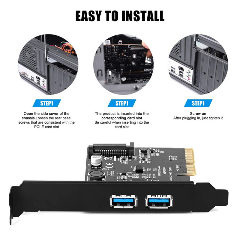  [AUSTRALIA] - BEYIMEI PCI-E 4X to USB 3.1 Gen 2 (10 Gbps) 2-Port Type A Expansion Card Asmedia Chipset,Integrated SATA15pin Power Supply Interface,for Windows 7/8/10/MAC OS 10.14 (2 Port Type A ) 2 Ports Type-A