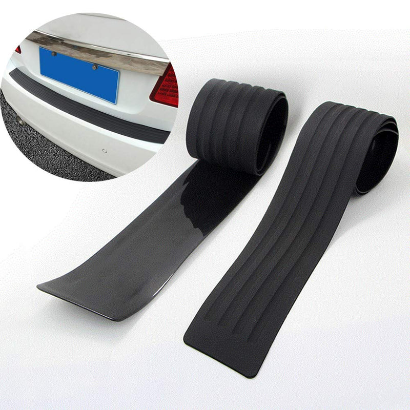  [AUSTRALIA] - WeTest Upgraded Rear Bumper Protector Guard Universal Black Rubber Scratch-Resistant Trunk Door Entry Guards Accessory Trim Cover for SUV/Cars(35 Inch) (LJ-ZSX-102903)