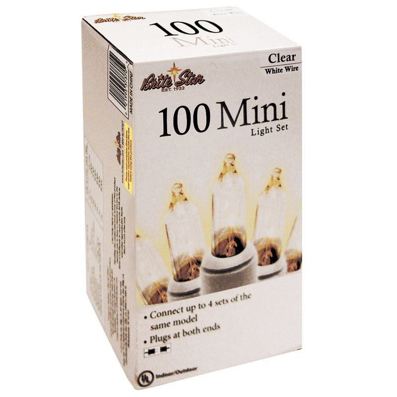  [AUSTRALIA] - Brite Star 100 Count Mini String to String Lights, White Wire, Clear White Wire_clear