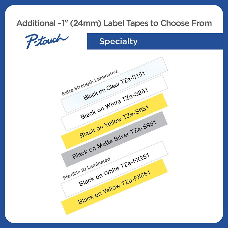  [AUSTRALIA] - Brother P-touch TZe-M51 Black Print on Premium Matte Clear Laminated Tape 24mm (0.94”) wide x 8m (26.2’) long