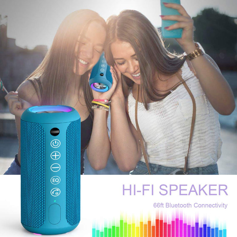 Ortizan Portable Bluetooth Speaker, IPX7 Waterproof Wireless Speaker with 24W Loud Stereo Sound, Outdoor Speakers with Bluetooth 5.0, 30H Playtime,66ft Bluetooth Range,Dual Pairing for Home Blue - LeoForward Australia