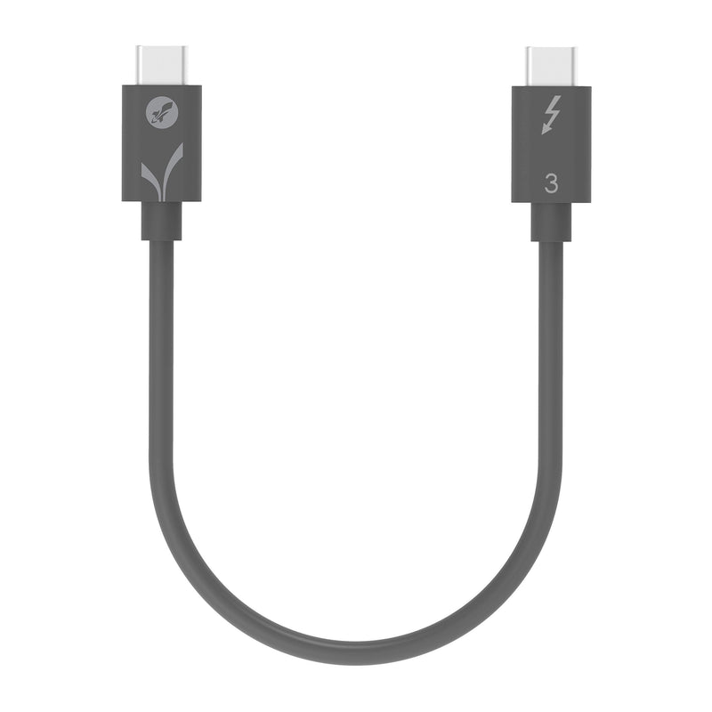 Sabrent Thunderbolt 3 (Certified) USB Type-C Cable | up to 40 Gbps | Supports 100W (5A, 20V) Charging | E-Mark Chip | (7.8"/ 20 cm) in Gray (CB-T320-GRY) - LeoForward Australia