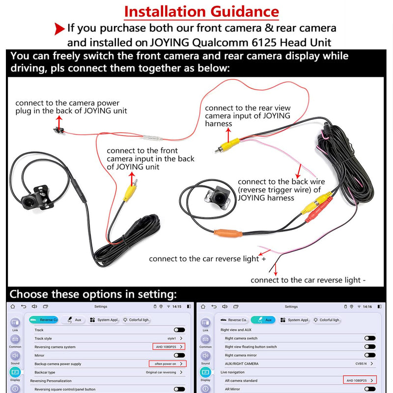  [AUSTRALIA] - Joying Backup Camera 1080P Rear Camera for Car Rear View Camera Ultra HD Waterproof Reverse Camera 2 megapixels 125° Wide with Night Vision, WDR, IP68K Level Waterproof Back up Camera for Cars(AR-R) New Backup Camera