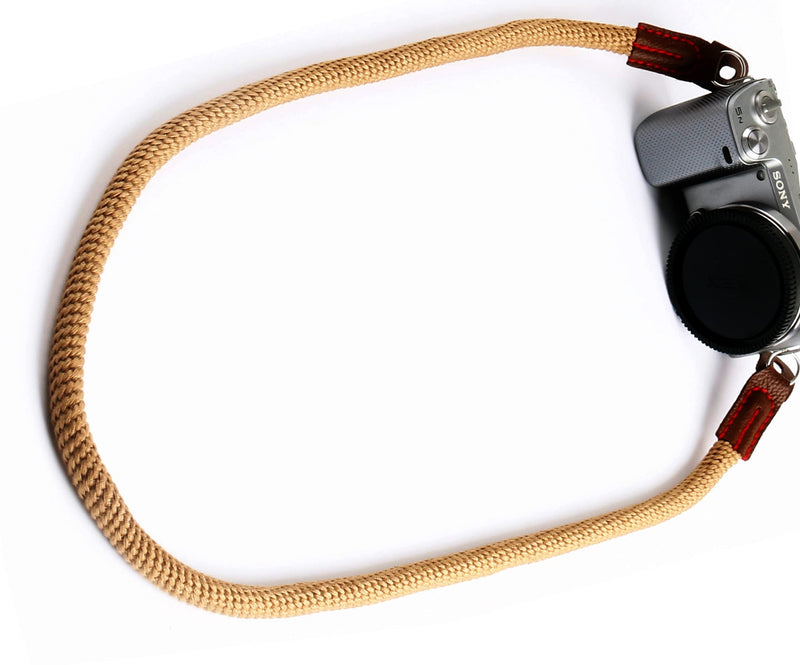 [AUSTRALIA] - Fotasy Vintage Brown Cotton Camera Straps, Round Cord Camera Belt, Cotton Rope, Shoulder Strap, 103cm, Soft Light Weight Elastic, Neck Strap for Mirrorless Cameras and Compact DSLR,Multi-colored,VCRBR Brown Cotton Rope