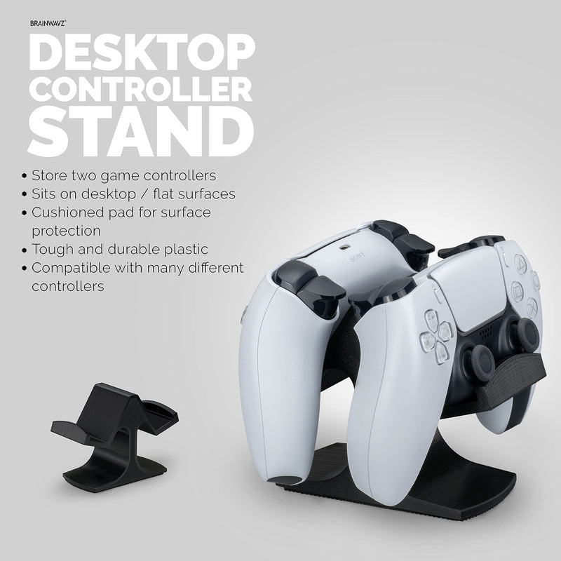  [AUSTRALIA] - Dual Game Controller Desktop Holder Stand - Universal Design for Xbox ONE, PS5, PS4, PC, Steelseries, Steam & More, Reduce Clutter UGDS-03 by Brainwavz