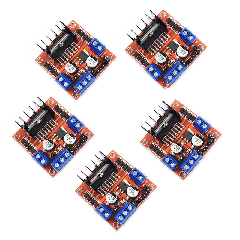  [AUSTRALIA] - Kiro&Seeu 5PCS L298N Motor Drive Controller Board Module Dual H Bridge DC Stepper Motor Compatible with Ar-duino Electric Projects Smart Car UNO MEGA R3 Mega2560 (298N-MD-5pcs)