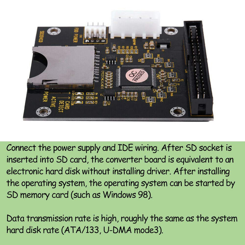 KOOBOOK 1Pcs SD SDHC Card to IDE 3.5" 40Pin Male Adapter Male IDE Hard Disk Drive Adapter - LeoForward Australia