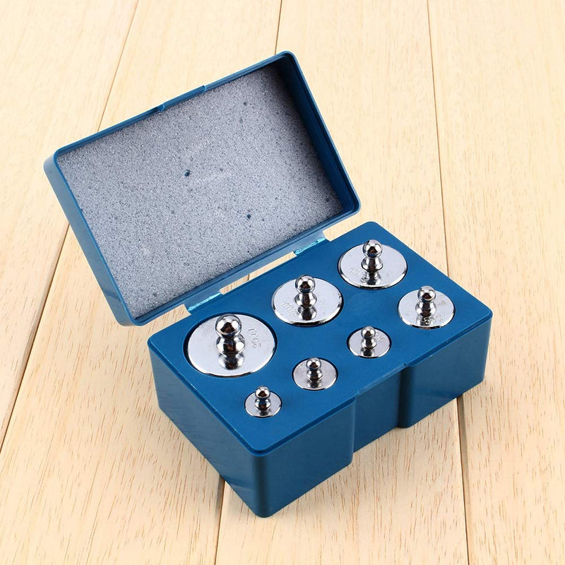  [AUSTRALIA] - Calibration weight package, 7 pieces/set calibration weight kit jewelry 500g total weight, with plastic storage case and tweezers