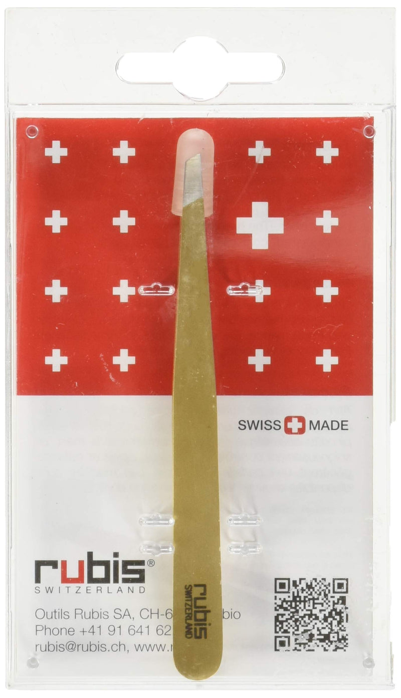 Rubis Switzerland Gold Slant Tweezer 1K1.03 - LeoForward Australia