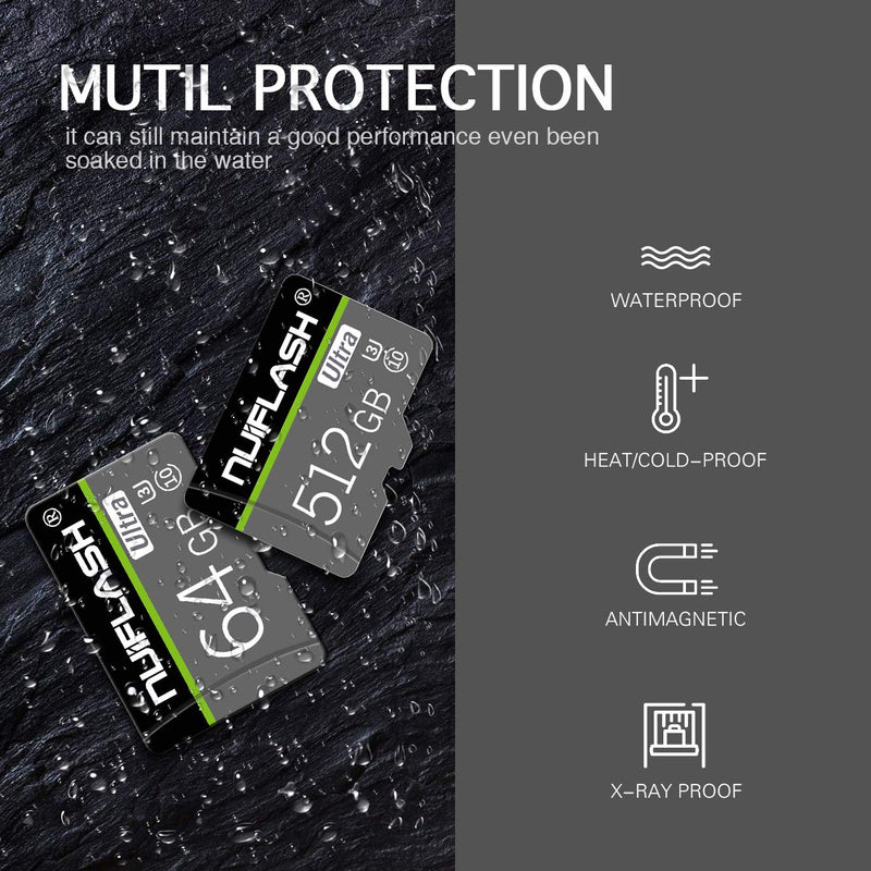  [AUSTRALIA] - Micro SD Card 512GB Memory Card 512GB TF Card Class 10 High Speed Mini SD Card with Adapter for Tablet Computers/Cellphone/Surveillance/Camera Tachograph HHL-512GB
