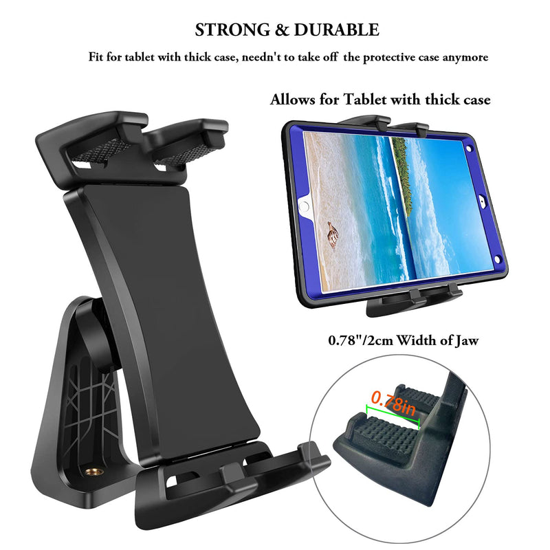  [AUSTRALIA] - IPad Tripod Mount Adapter 360 Degree Rotatable Universal Tablet Clamp Holder for iPad Pro 12.9 11 10.5, iPad Air Mini, Surface Tab, Galaxy Tab and 3.5 to 13.5in Phone Tablet, for Tripod, Monopod Tablet Mount