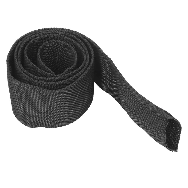  [AUSTRALIA] - Fydun Winch Rope Protector Polyester Winch Rope Protective Sleeve Black Universal for 3cm/1.18in Width Cable Line(1M) 1M