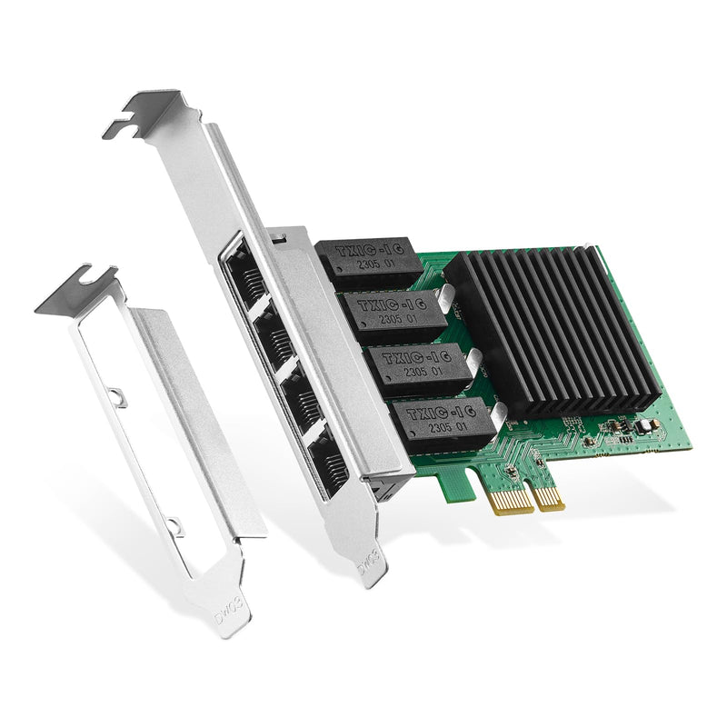  [AUSTRALIA] - Binardat 4 Port Gigabit PCIe Network Adapter, Realtek RT8111H Controller 1000/100Mbps Ethernet LAN NIC Card for Windows/Linux/Mac 4x1 Gigabit